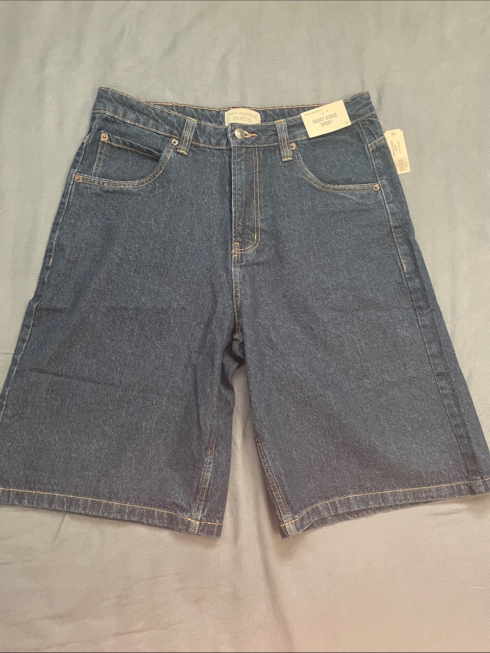 Men's Dark Blue Baggy Denim Shorts